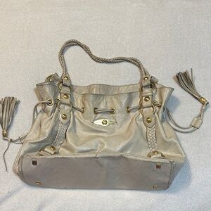 Elliott Lucca Cream Shoulder Bag with Gold Accents